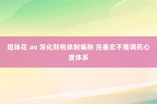 姐妹花 av 深化财税体制编削 完善宏不雅调死心度体系